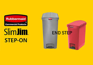 Rubbermaid End Step Slim Jim Step-On afvalbakken
